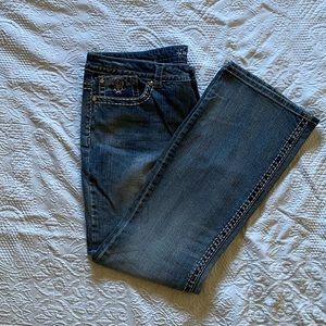 Bling Acid Wash Bootcut Jeans Plus Size